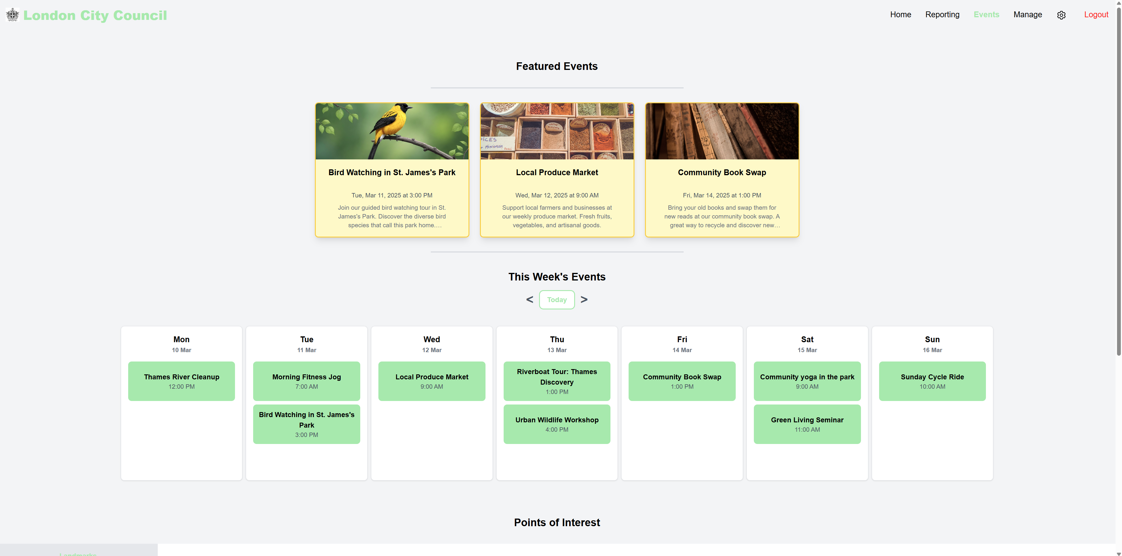 Final Events Page Design