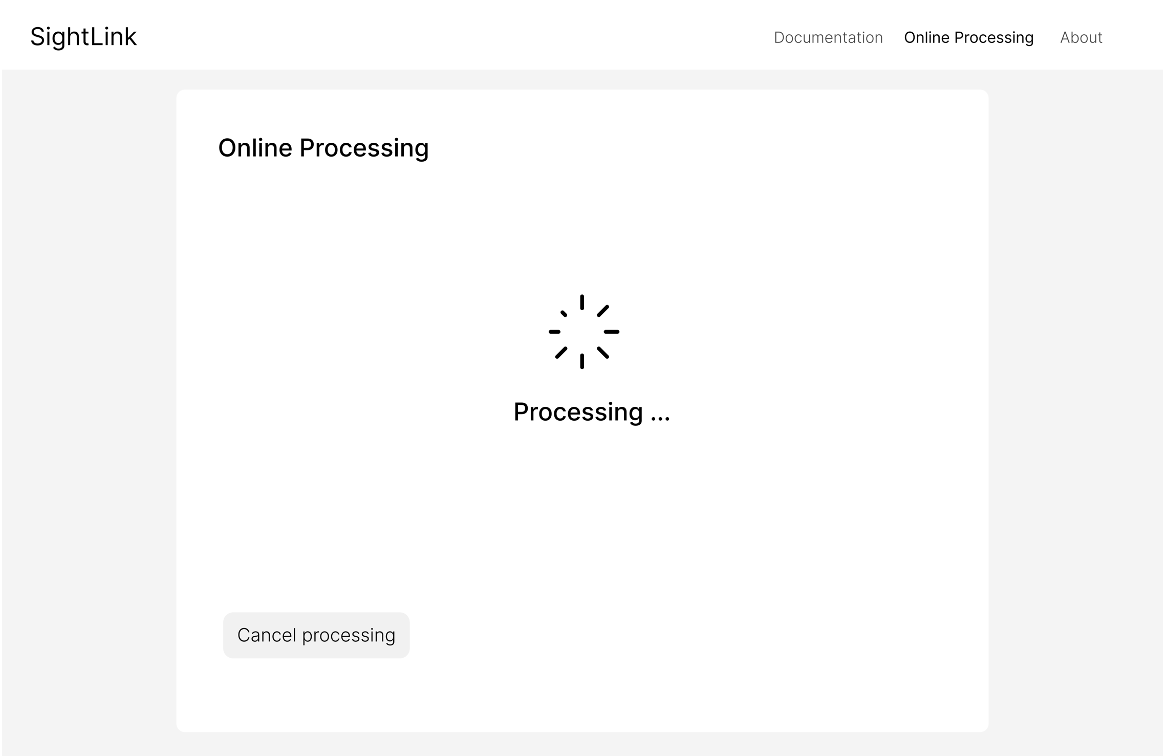 Initial UI - Processing