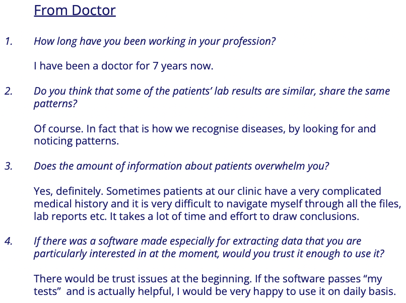 Doctor Interview Questionnaire