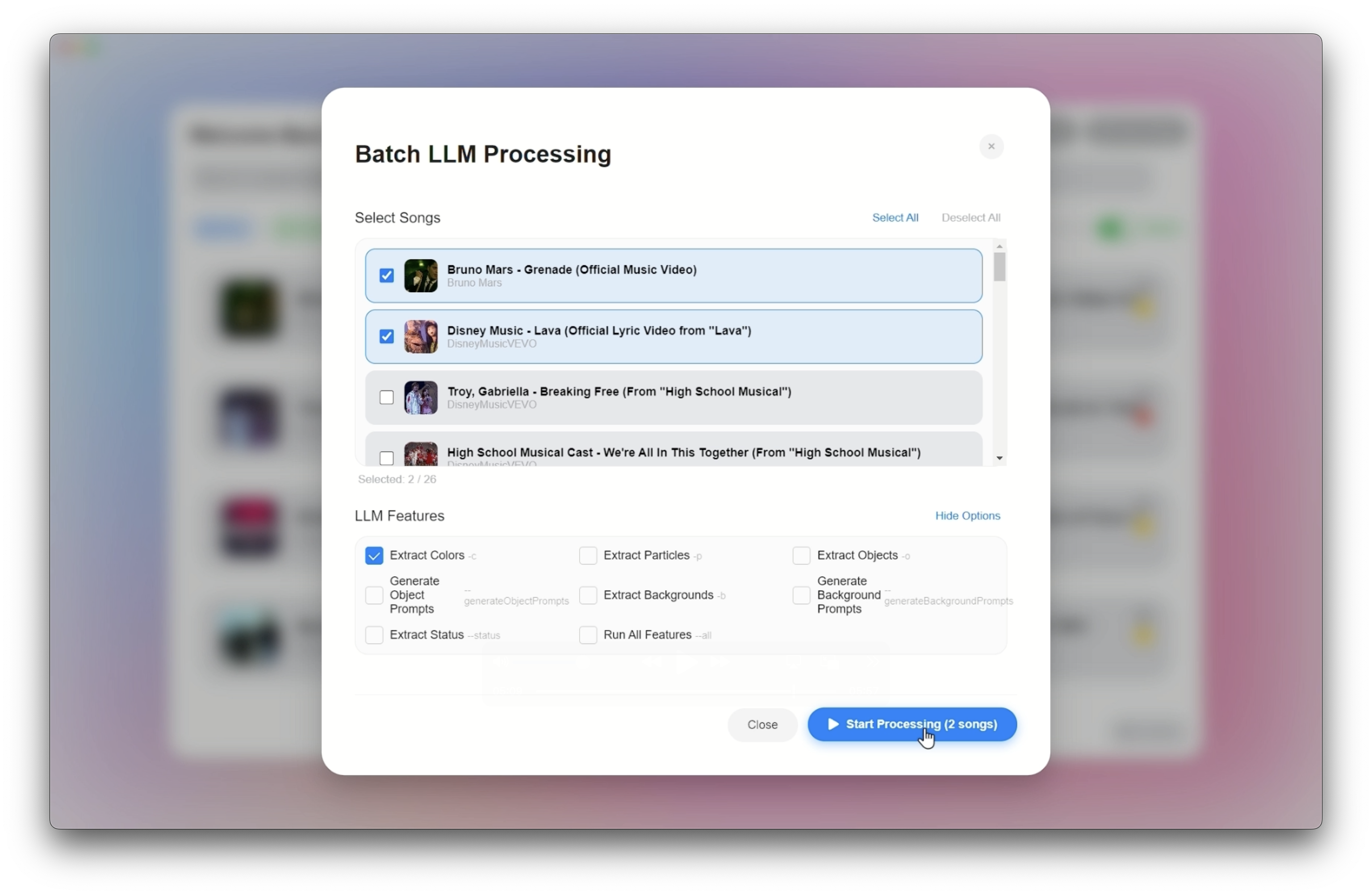Batch LLM Song Selection