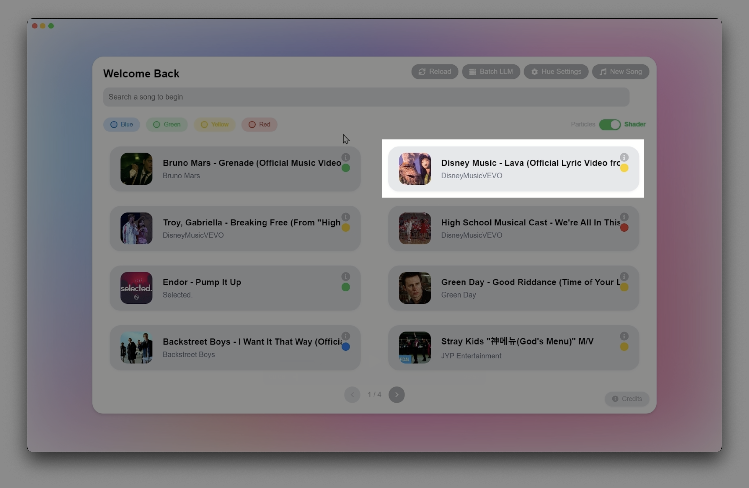 Selecting a Song