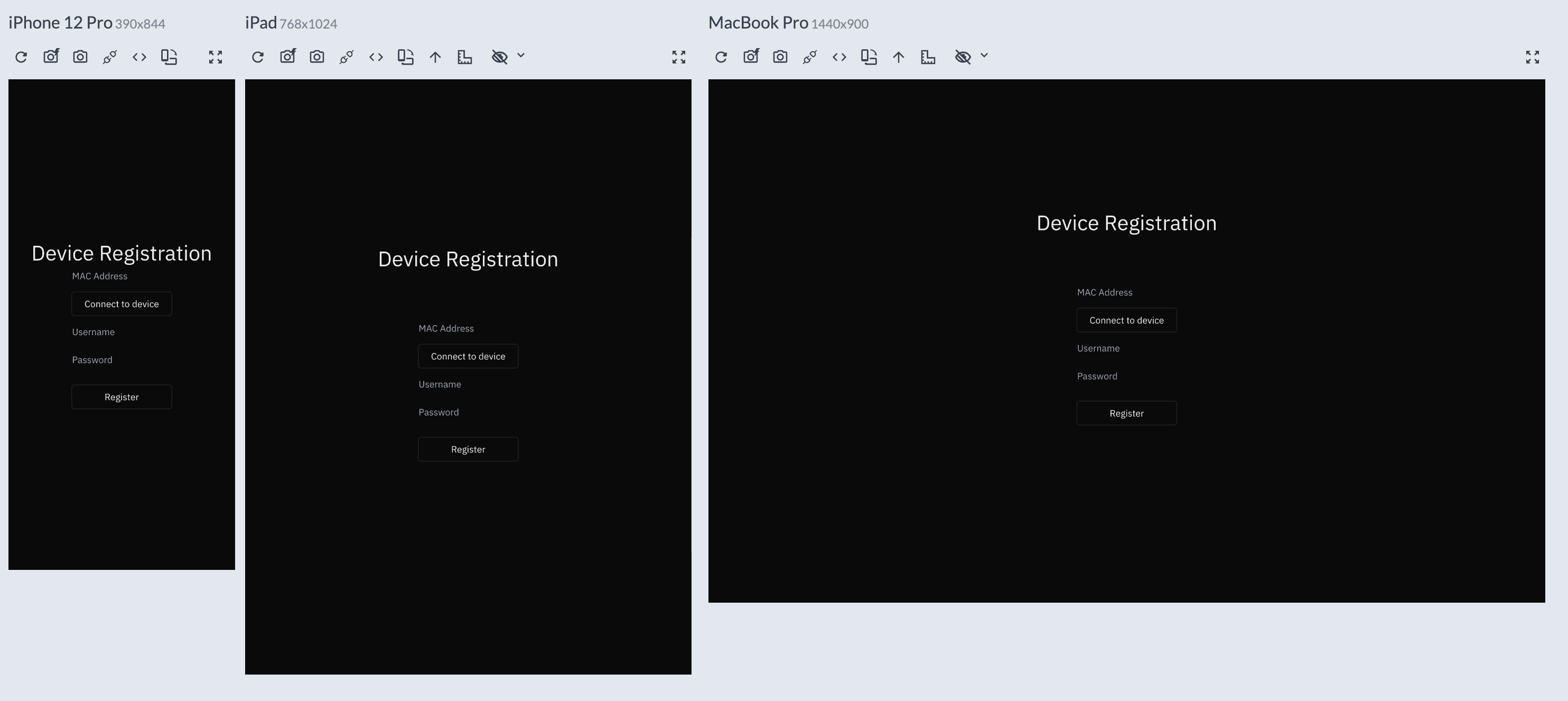 Registration Site - Responsive Design Test