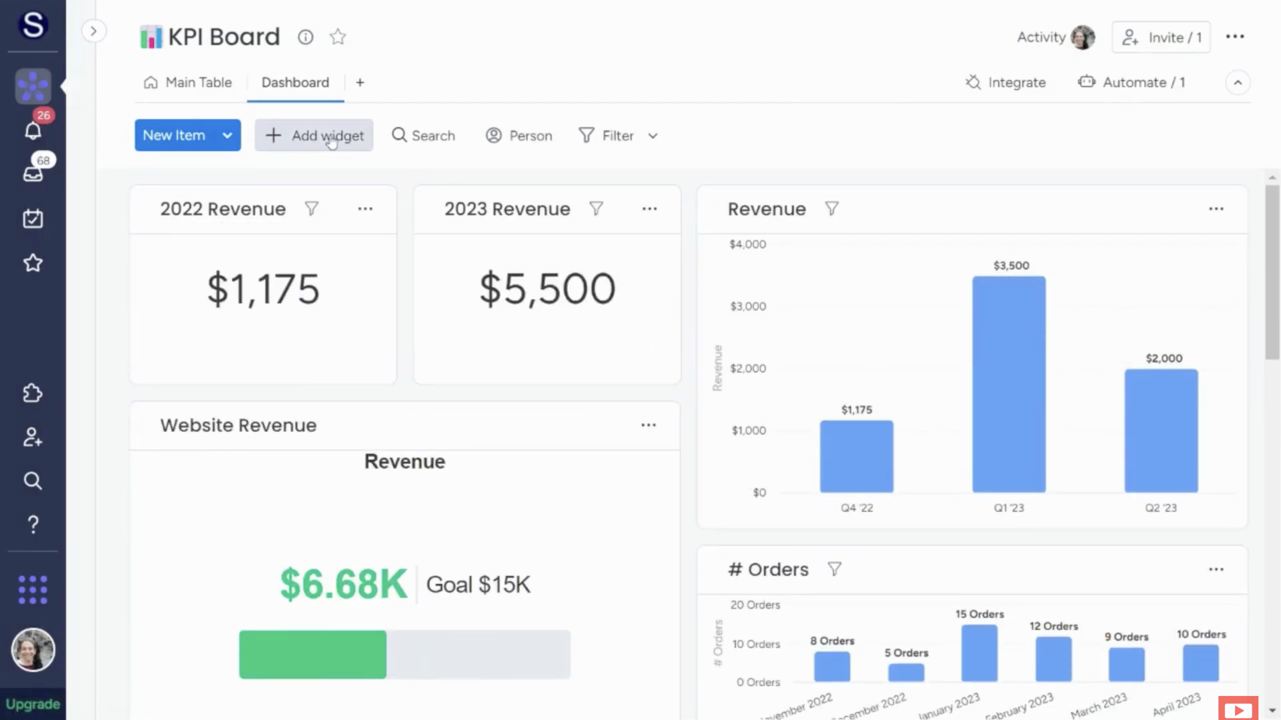 Monday.com Reports Example