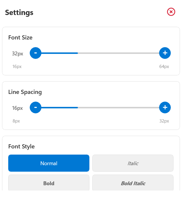 Text Settings