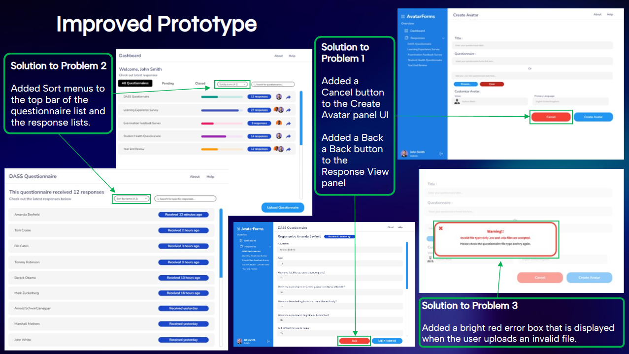 AvatarForms - UI Design
